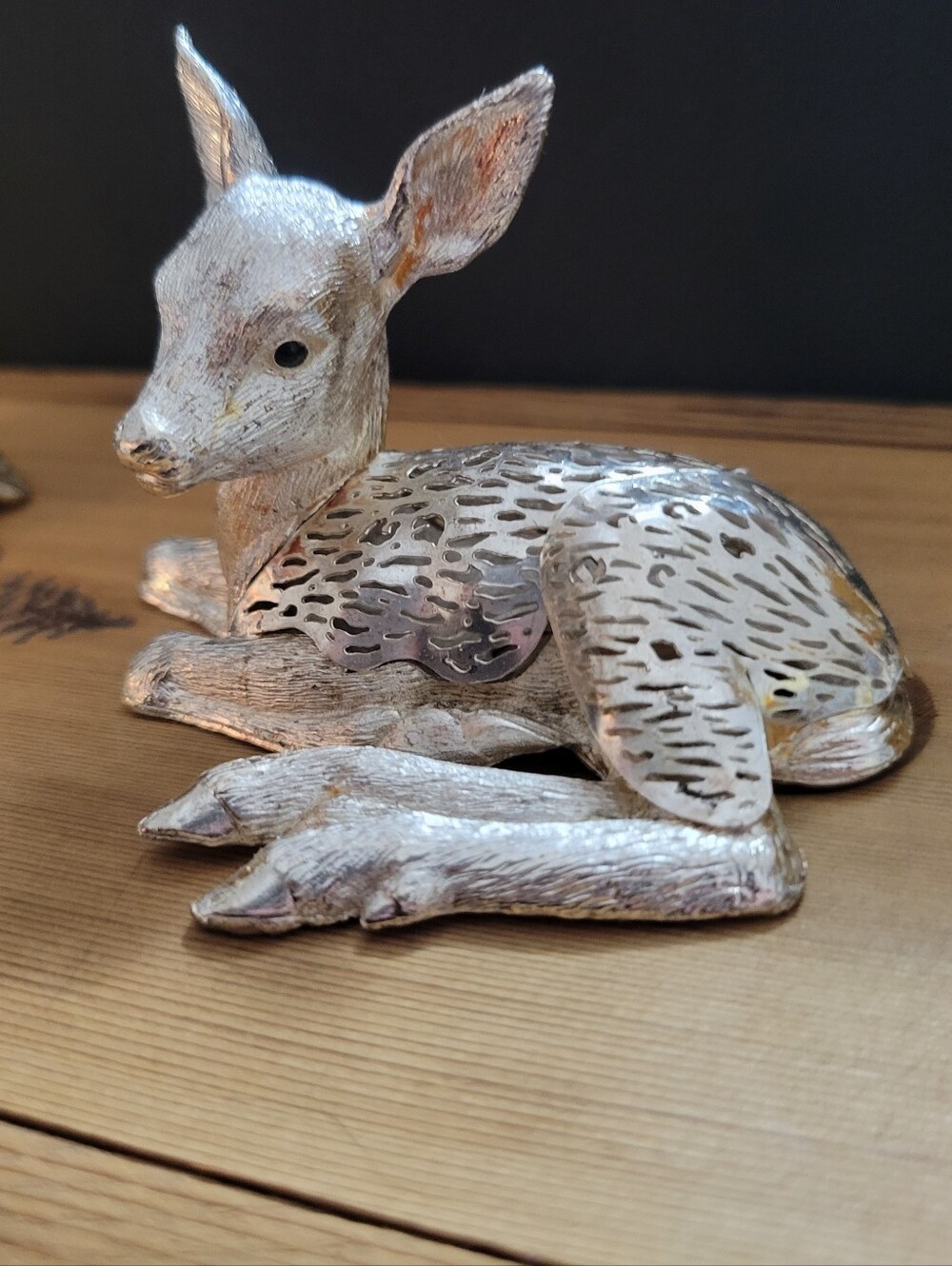 Christofle Silver Lying Fawn Sculpture